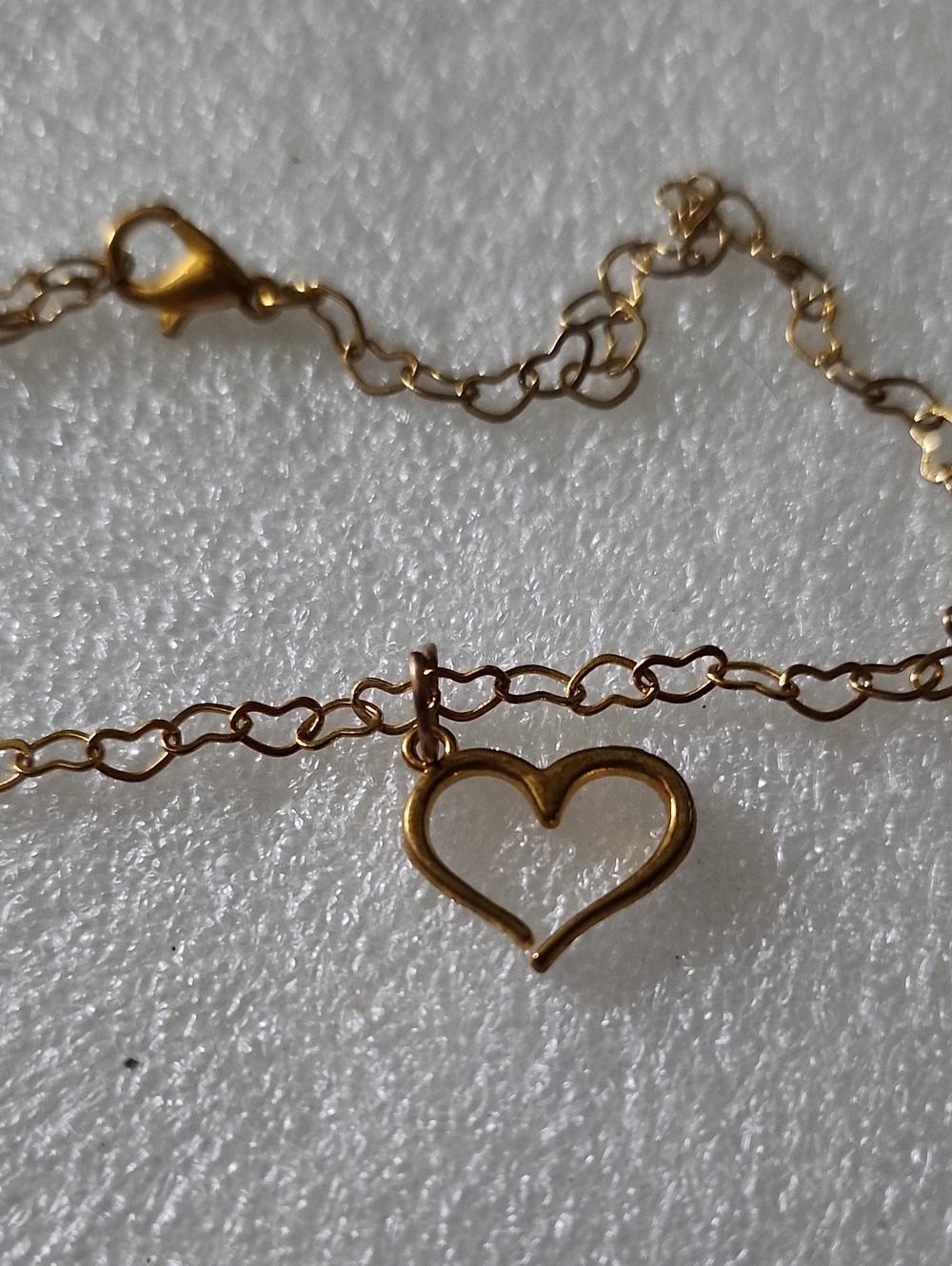 Hand Crafted Gold Heart Charm Bracelet / Anklet